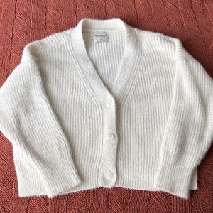 Abercrombie & Fitch Soft AF White Ribbed Cardigan